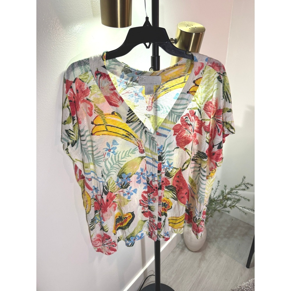 C&C Cali 3x top cotton tropical vacation wear cooling tee loose fit‎ breathable